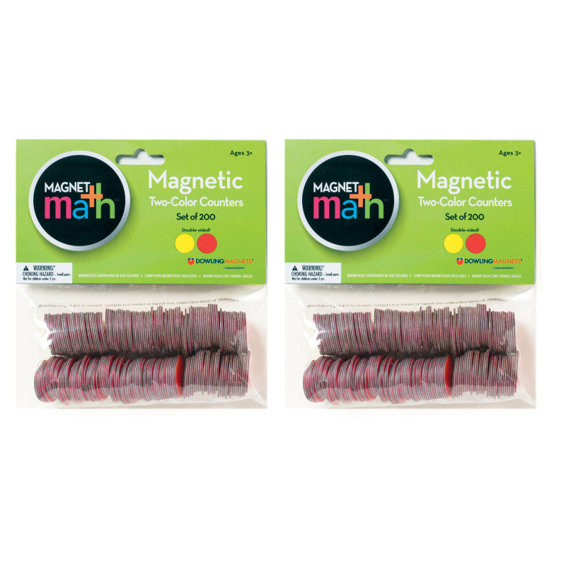 DOWLING MAGNETS - Magnetic Two-Color Counters, 200 Per Pack, 2 Packs