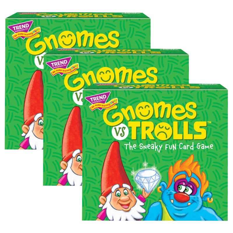 TREND - GNOMES vs TROLLS™ Three Corner™ Card Game, Pack of 3