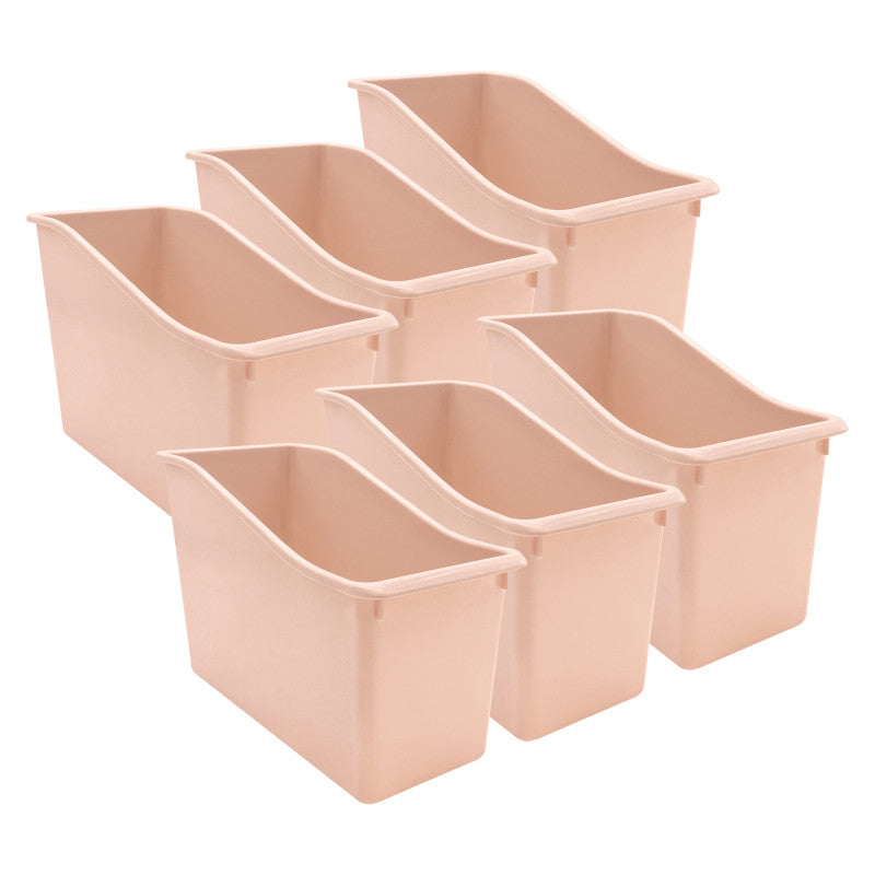 TEACHER CREATED RESOURCES - Blush Plastic Book Bin, Pack of 6