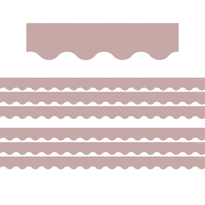 TEACHER CREATED RESOURCES - Light Mauve Scalloped Border Trim, 35 Feet Per Pack, 6 Packs