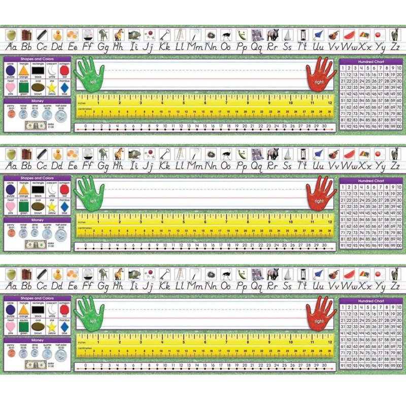 NORTH STAR TEACHER RESOURCES - Modern Manuscript Primary Desk Plates, 19" x 5", 36 Per Pack, 3 Packs