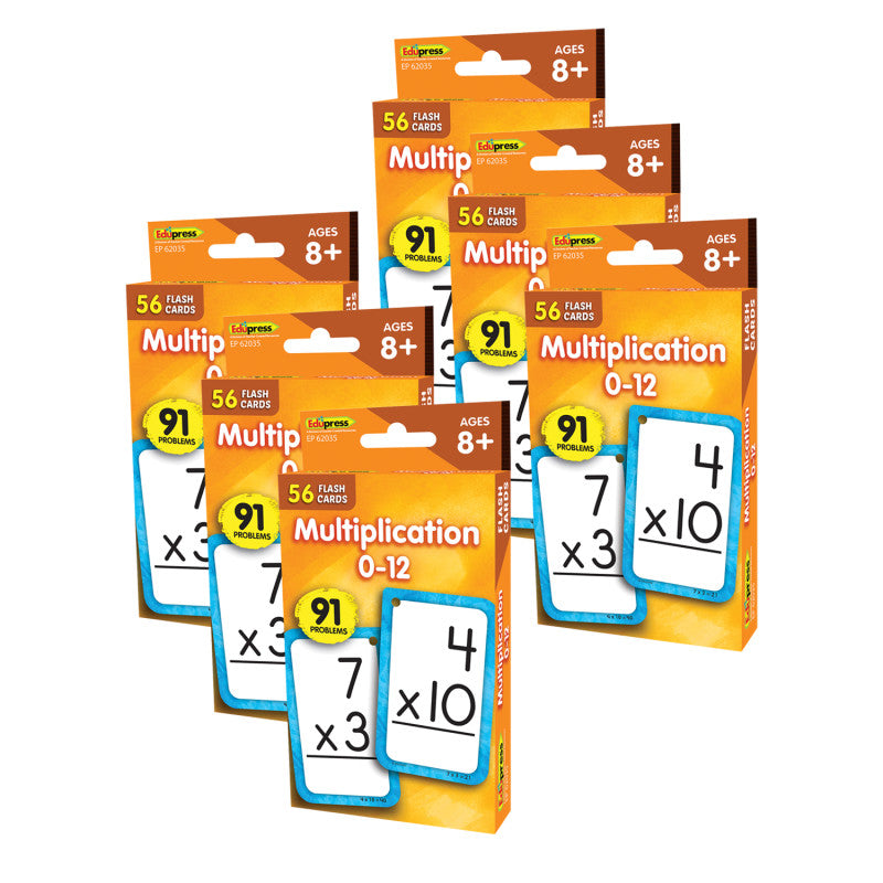 EDUPRESS - Multiplication 0-12 Flash Cards, 6 Packs (EP-62035-6)