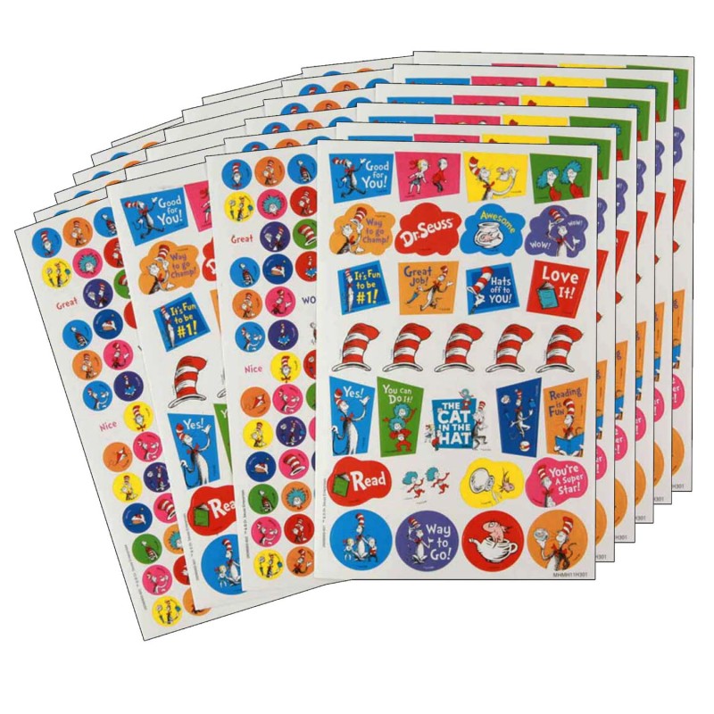 EUREKA - Cat in the Hat™ Sticker Book, 536 Stickers Per Book, Pack of 6