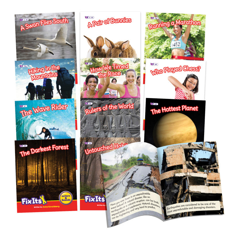 BEANSTALK BOOKS - Fix Its Decodable Readers Suffixes Non-Fiction Phase 6, Set of 12