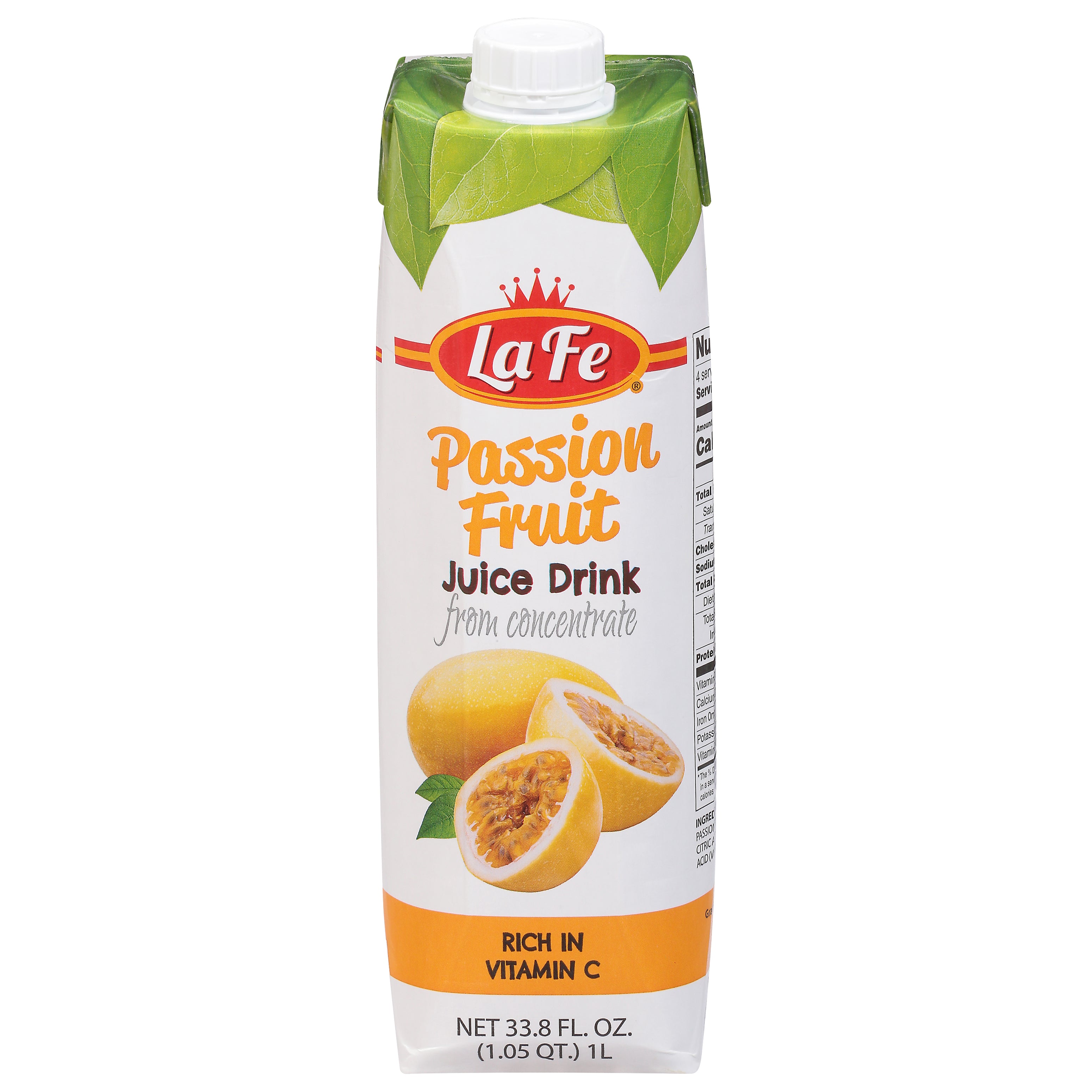 La Fe Passion Fruit Juice Drink from Concentrate 33.8 fl oz - Case of 12