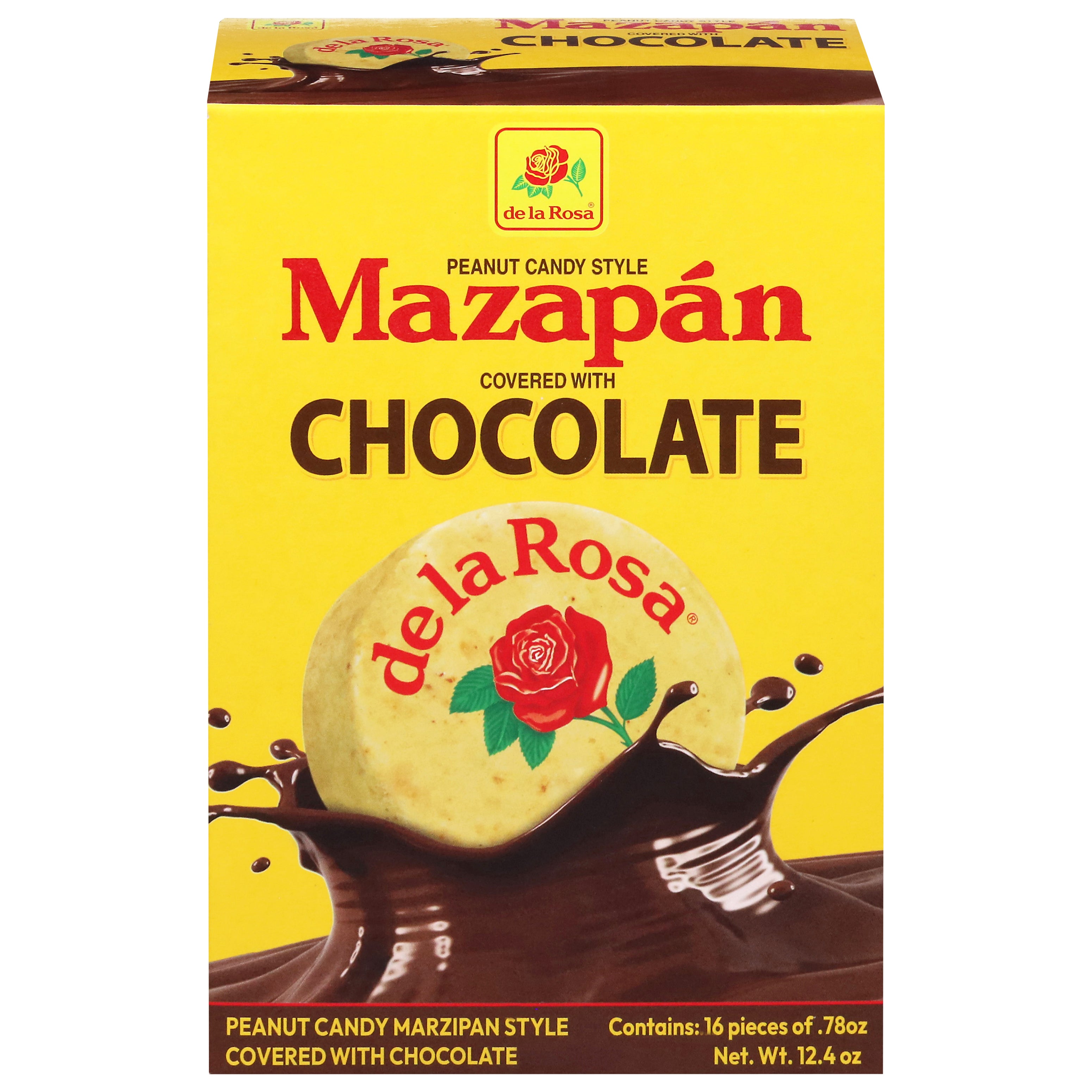 De La Rosa Marzipan Style Covered with Chocolate Peanut Candy 16 - 0.78 oz Each - Case of 24