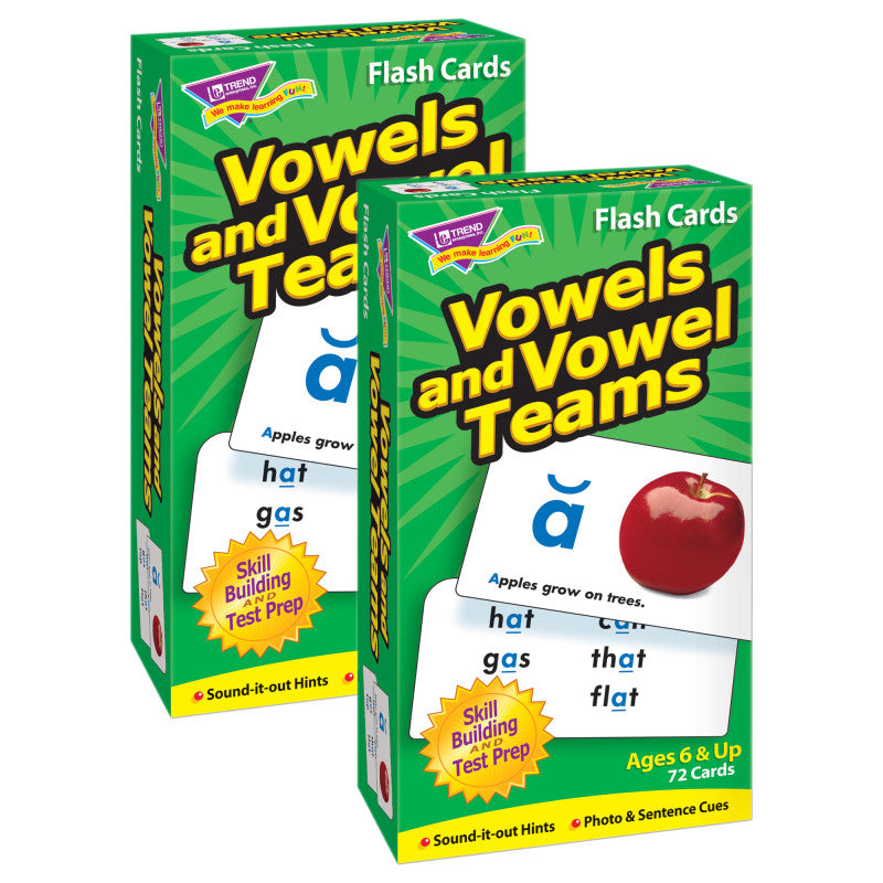 TREND - Vowels and Vowel Teams Skill Drill Flash Cards, Pack of 2