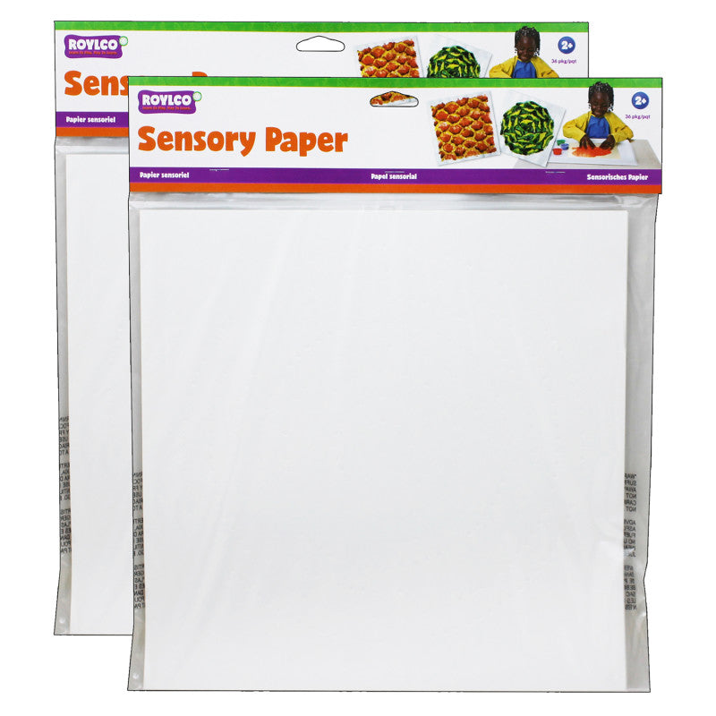 ROYLCO - Sensory Paper, 6 Designs, 36 Sheets Per Pack, 2 Packs