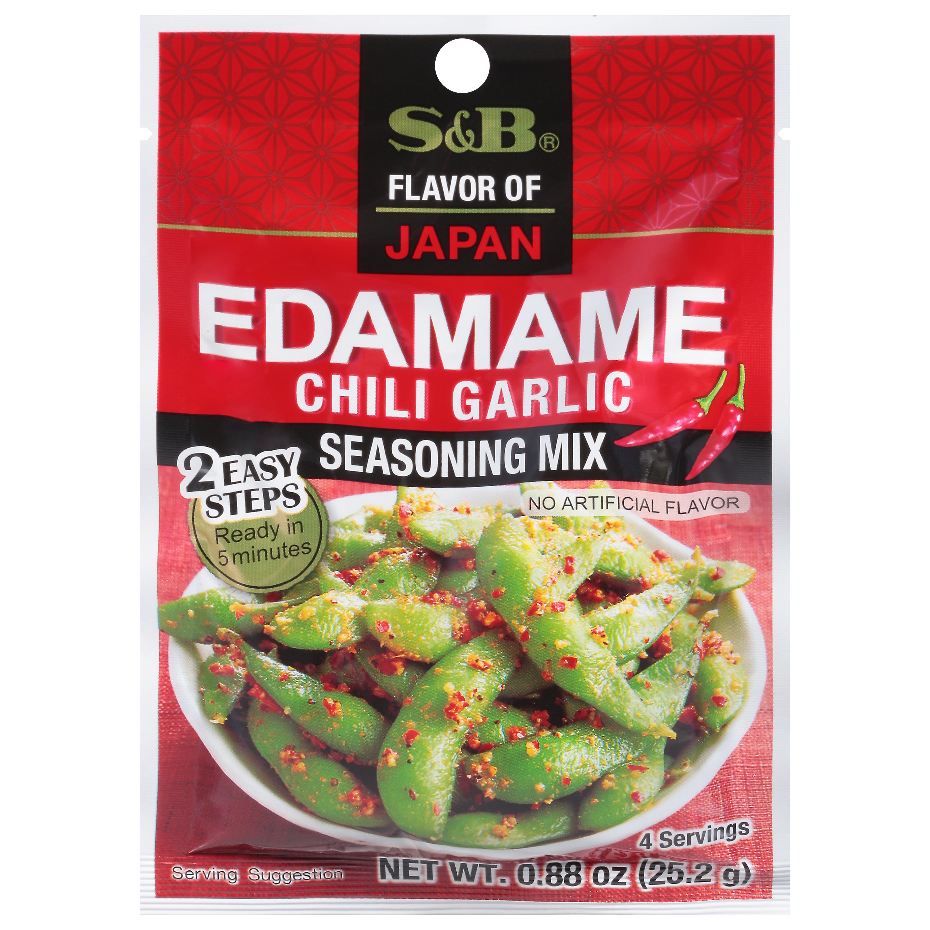 S&B Edamame Chili Garlic Seasoning Mix 0.88 oz - Case of 10