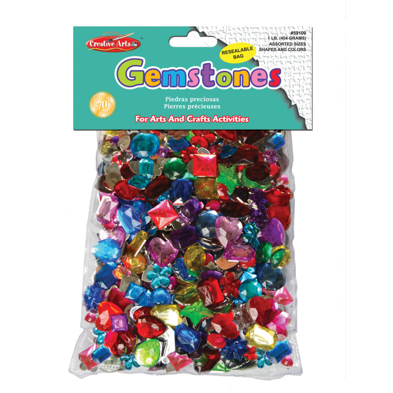 CHARLES LEONARD - Creative Arts™ Gemstones Assorted Styles and Colors, 1 Pound Bag