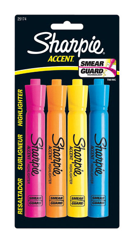 SHARPIE - Sharpie Accent Neon Color Assorted Fine Tip Highlighter 4 pk - Case of 6