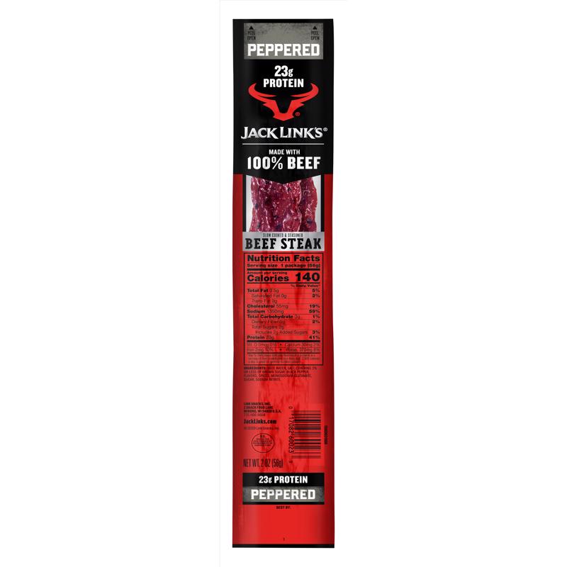 JACK LINK'S - Jack Link's Jumbo Peppered Beef Steak 2 oz Packet - Case of 12