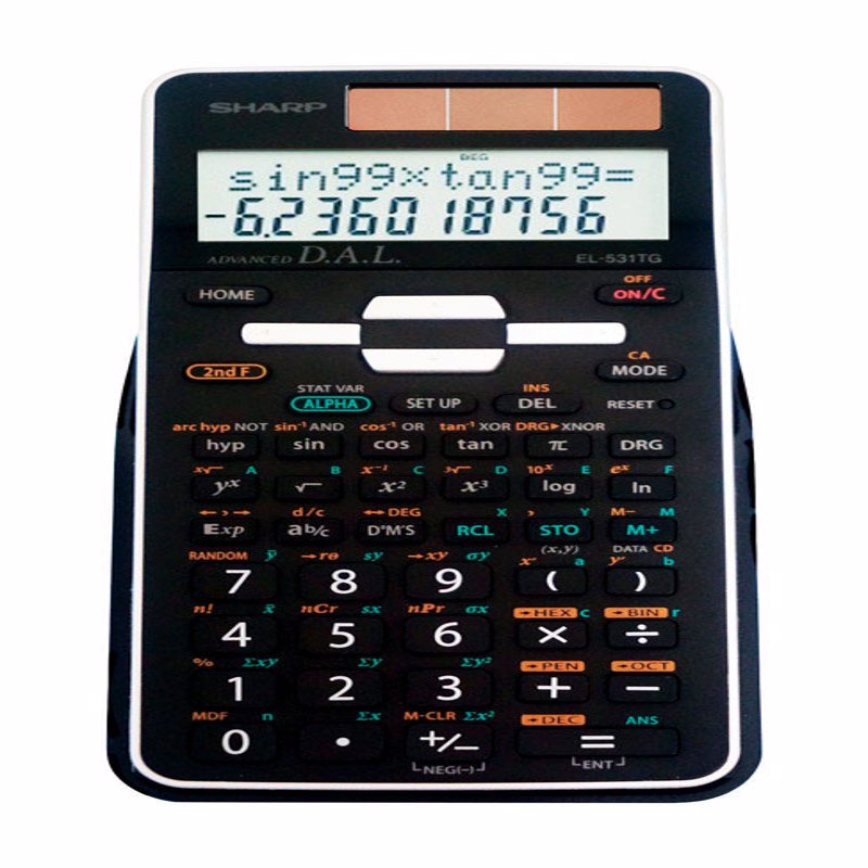 SHARP - Sharp Black 12 digit Solar Powered Scientific Calculator