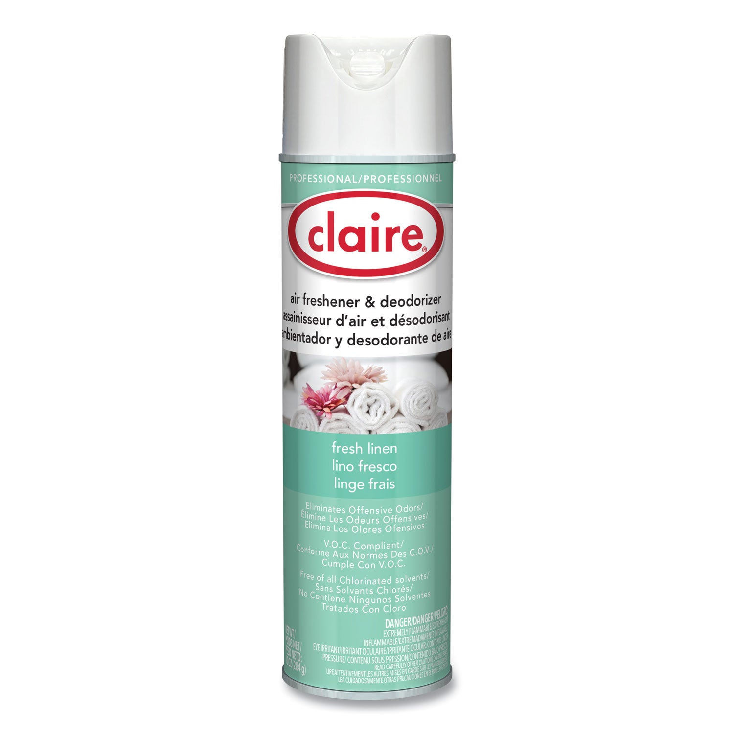 Aerosol Air Freshener and Deodorizer, Fresh Linen, 10 oz Aerosol Spray, 12 Cans