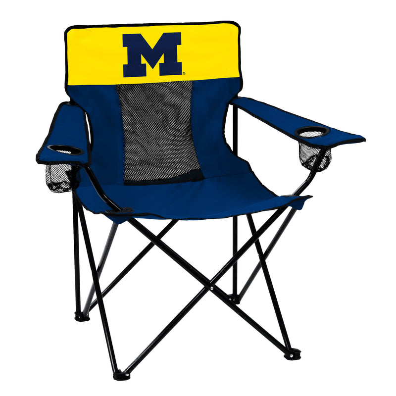 LOGO BRANDS - Logo Brands Elite Navy Blue Michigan Wolverine Sport Quad Chair