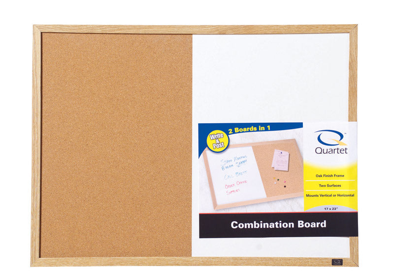 QUARTET - Quartet 17 in. H X 23 in. W Screw-Mounted Bulletin Board/Dry Erase Board