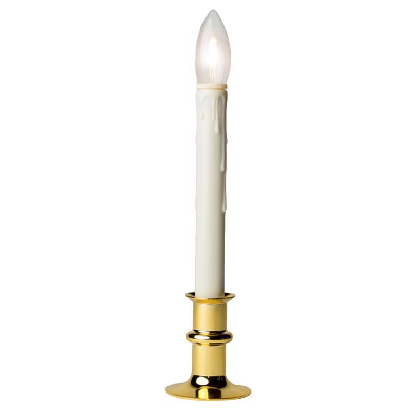 CELESTIAL LIGHTS - Celestial Lights LED Gold/White Taper Window Candle 13 in.