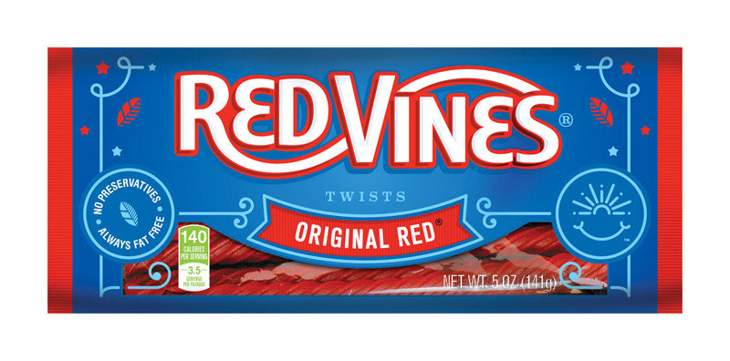 RED VINES - Red Vines Strawberry Licorice Candy 5 oz - Case of 12