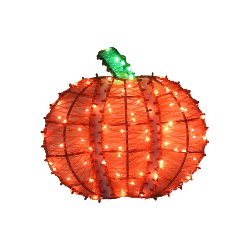 CELEBRATIONS - Celebrations Orange 13 in. LED Prelit Pumpkin Hanging Decor - Case of 6