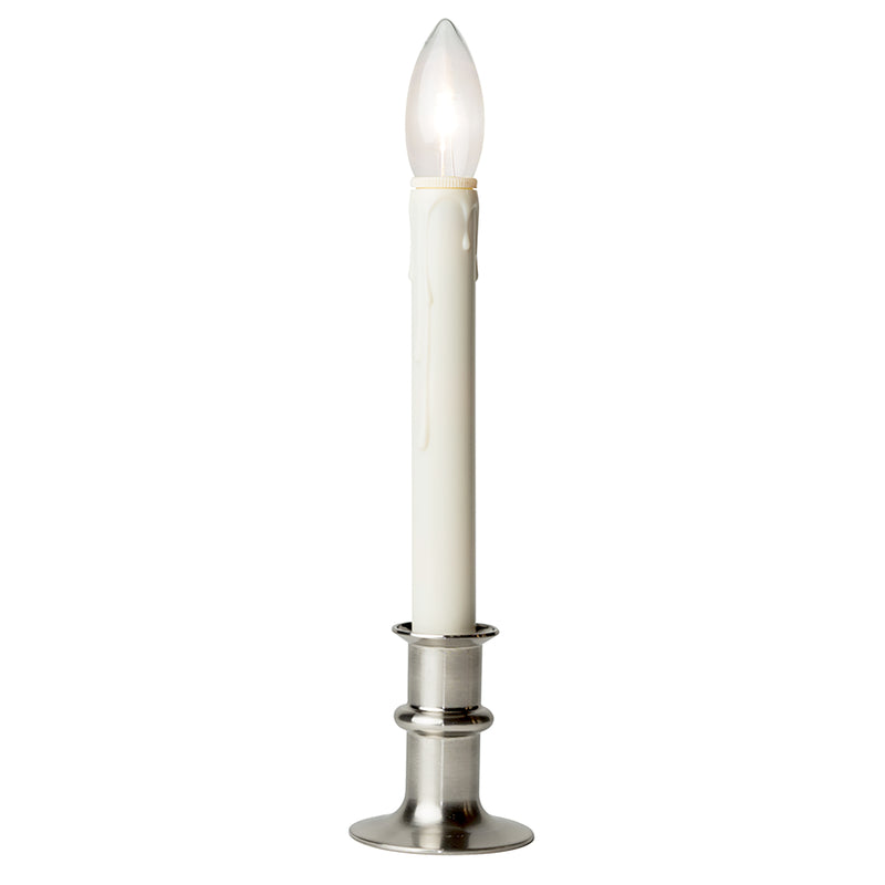 CELESTIAL LIGHTS - Celestial Lights Silver/White Battery Operated Taper Flameless Flickering Candle