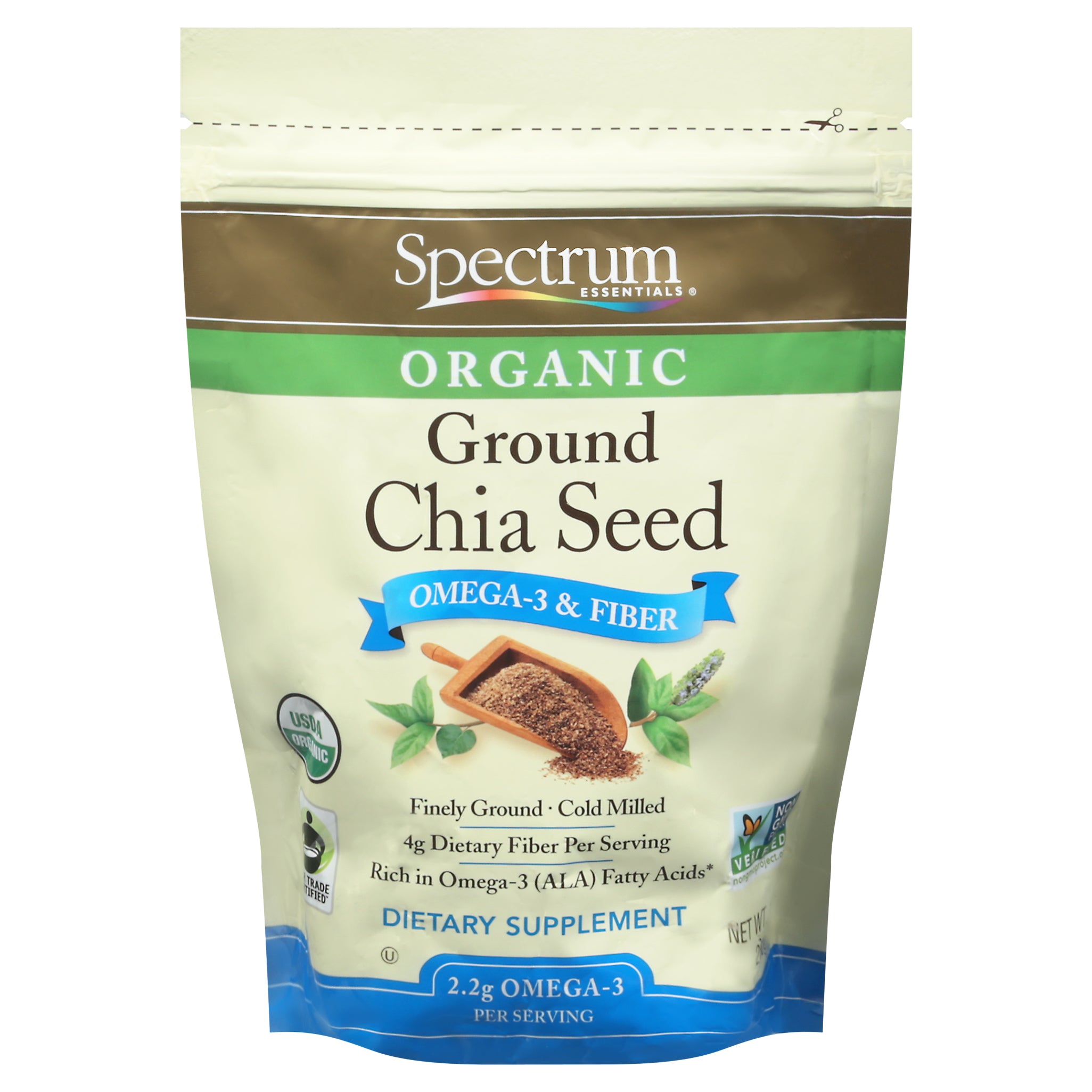 Spectrum Essentials Ground Organic Chia Seed 10 oz - Case of 1