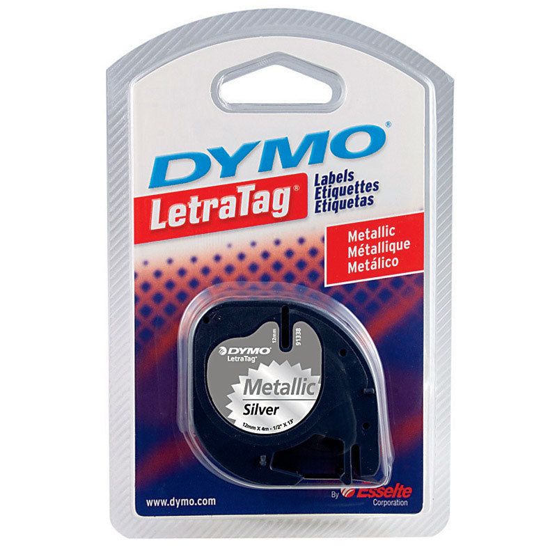 DYMO - Dymo LetraTag 1/2 in. W X 156 in. L Metallic Silver Plastic Label Maker Tape