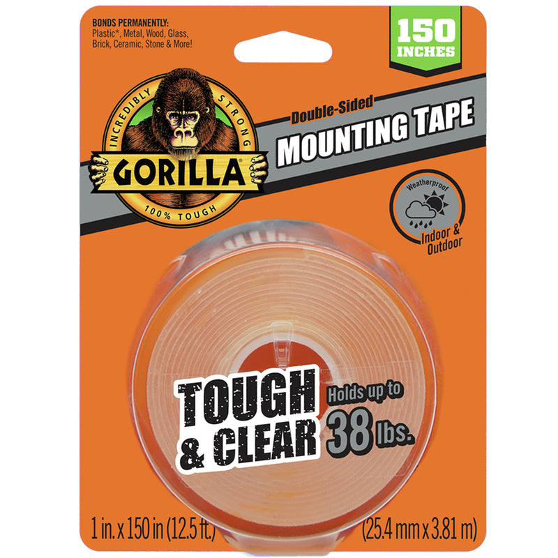 GORILLA - Gorilla Double Sided 1 in. W X 150 in. L Mounting Tape Clear - Case of 6