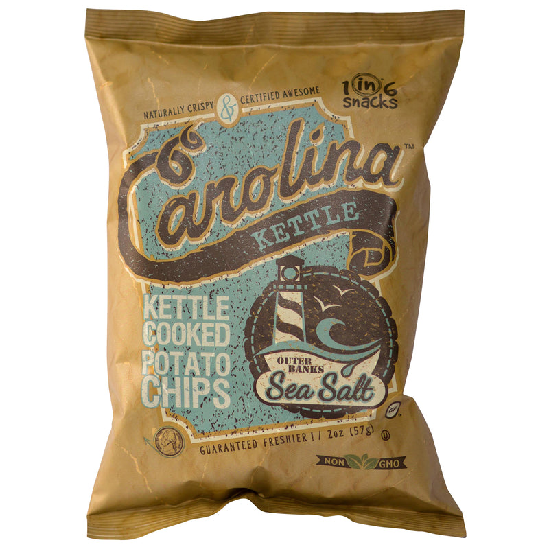 1 IN 6 SNACKS - 1 in 6 Snacks Carolina Outer Banks Sea Salt Potato Chips 2 oz Bagged - Case of 20