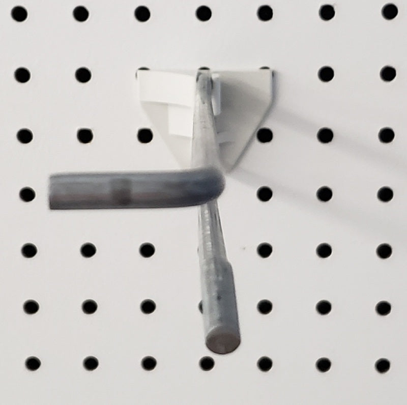 QUICK BACK - 10 in. 250 Silver Metal Peg Board Hooks Peg Hook 50 pk