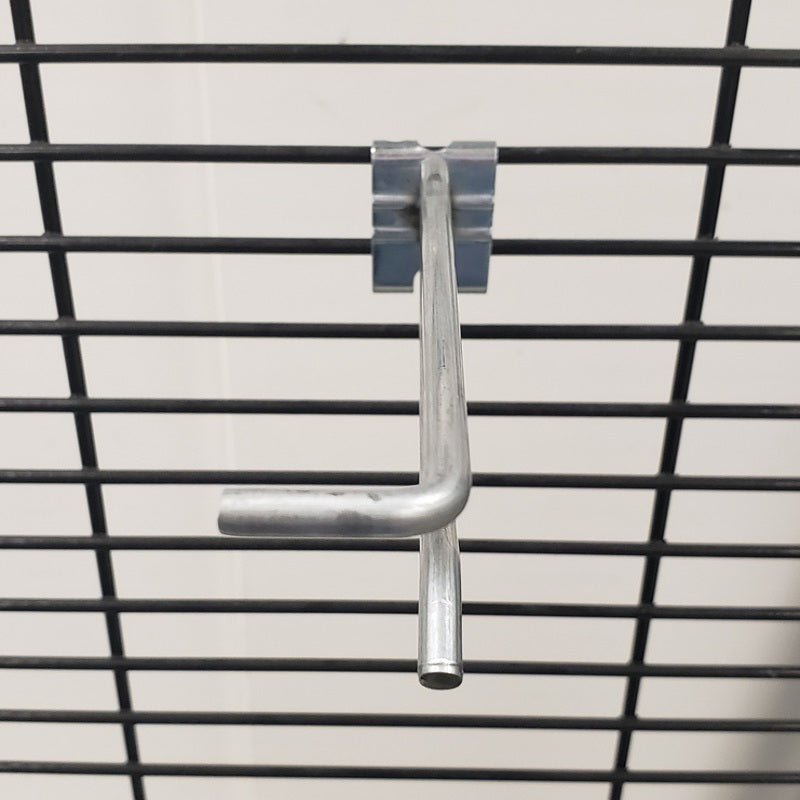 17345 GALVANIZED  WING PANEL MERCHANDISI - 4 in. 212 Silver Metal Cross bar non scanning hooks Wire Rack Hooks 50 pk