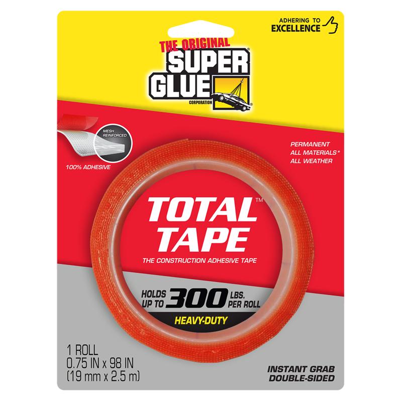 THE ORIGINAL SUPER GLUE - The Original Super Glue Super Strong Double Sided 0.75 in. W X 98 in. L Mounting Tape Clear