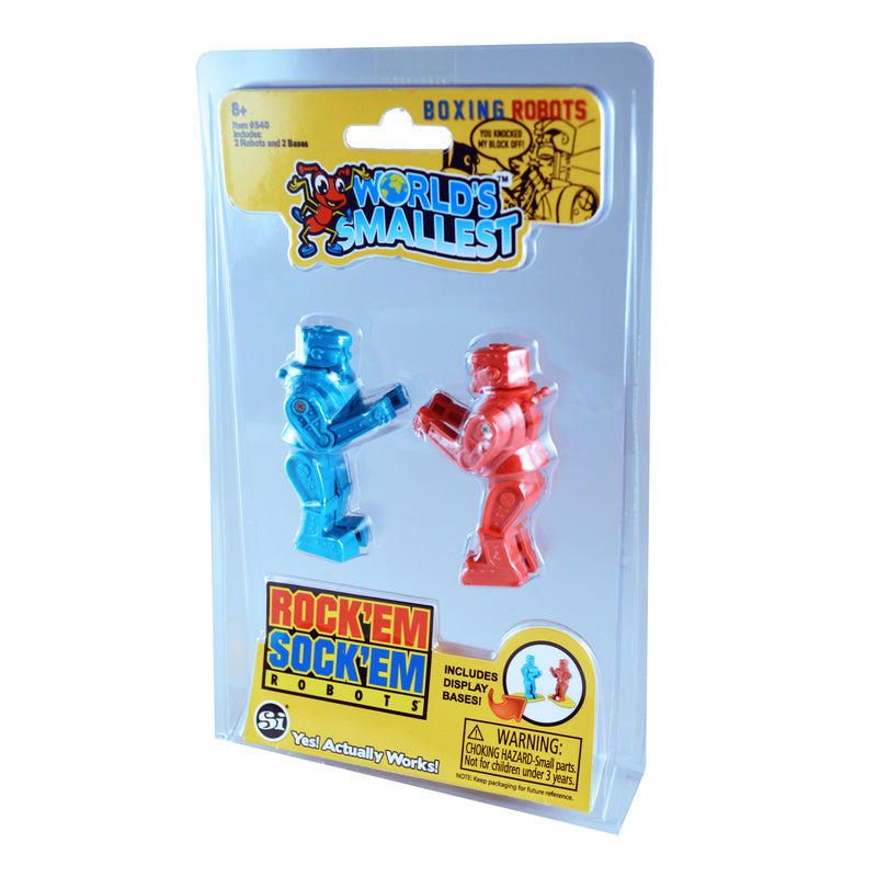SUPER IMPULSE - Super Impulse Worlds Smallest Rock Em Sock Em Robots Plastic Red and Blue 2 pc