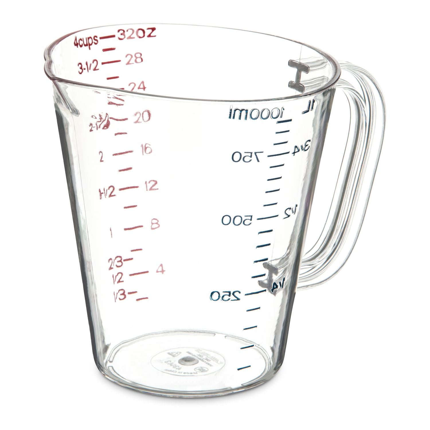 Commercial Measuring Cup, 1 qt, Plastic, Clear