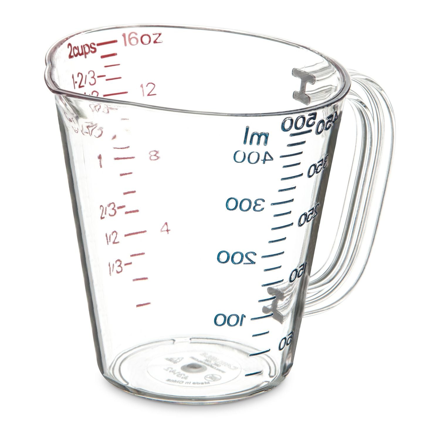 Commercial Measuring Cup, 1 pt, Plastic, Clear