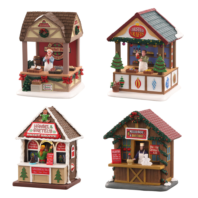 LEMAX - Lemax Assorted Christmas Market Series Christmas Village - Case of 8