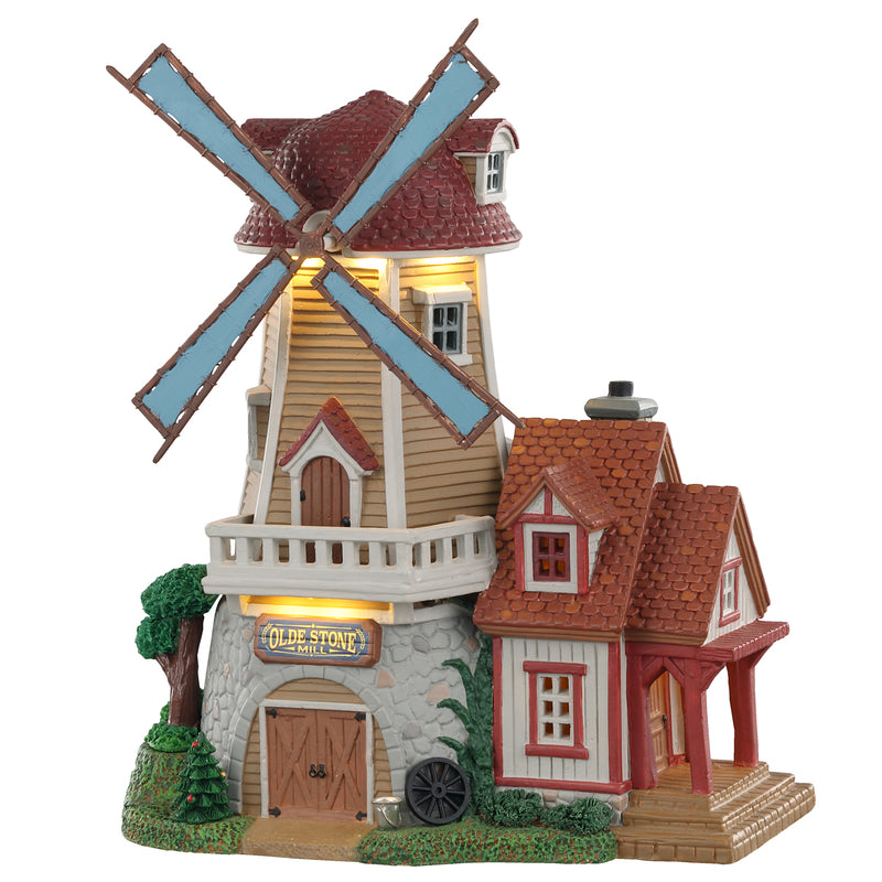 LEMAX - Lemax Multicolored Olde Stone Mill Christmas Village 11 in.