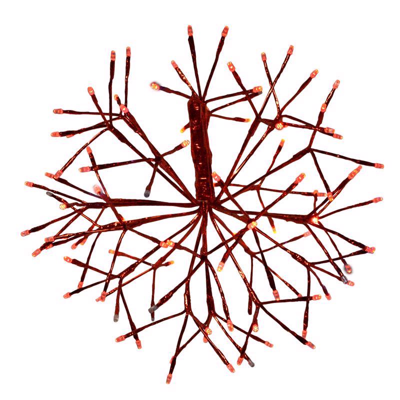 CELEBRATIONS - Celebrations Platinum LED Red Shimmer Sphere 16 in. Hanging Decor