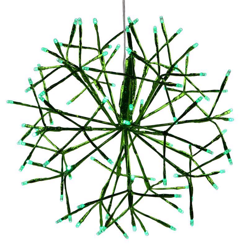 CELEBRATIONS - Celebrations Platinum LED Green Shimmer Sphere 16 in. Hanging Decor