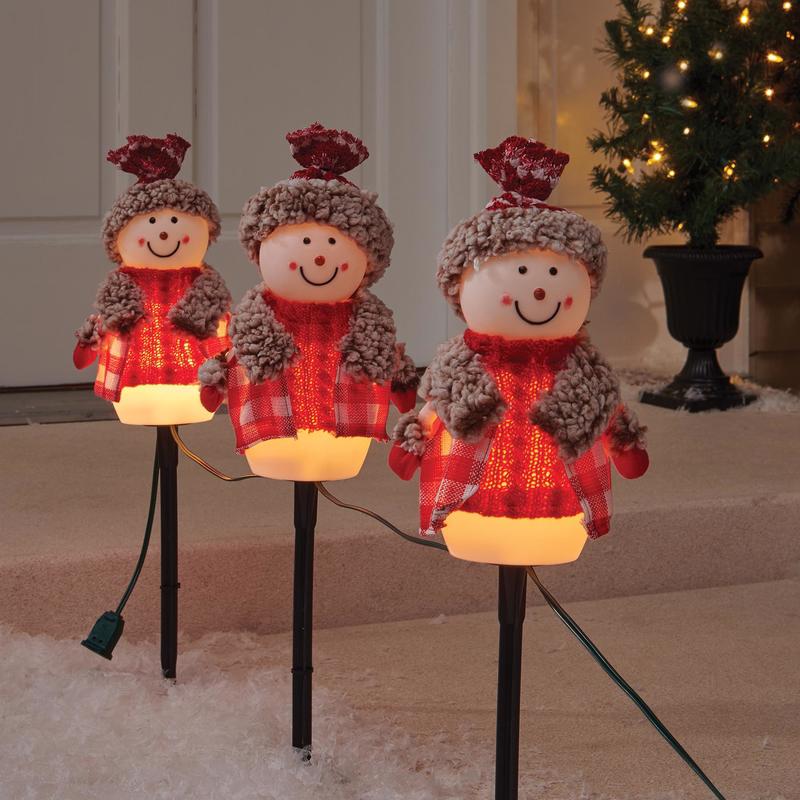 CELEBRATIONS - Celebrations Incandescent Clear Snowman 24 in. Pathway Decor