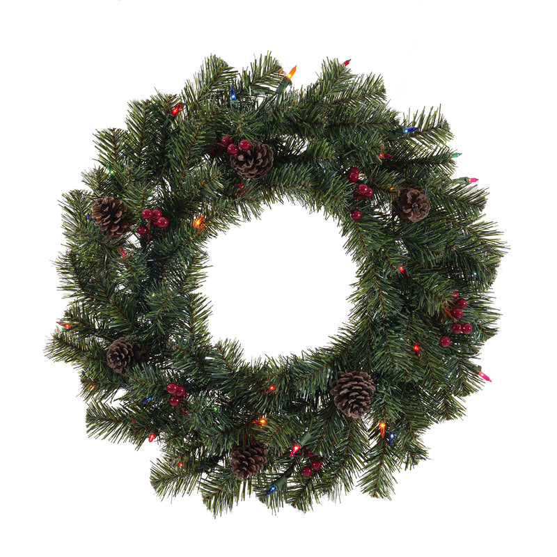 CELEBRATIONS - Celebrations 24 in. D Incandescent Prelit Multicolored Northern Pine Christmas Wreath