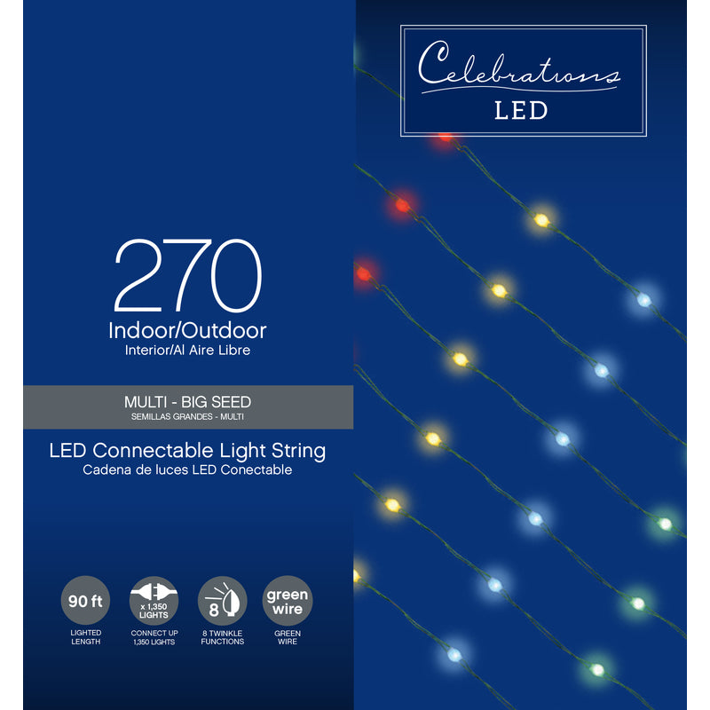 CELEBRATIONS - Celebrations LED Micro Multicolored 270 ct String Christmas Lights 90 ft.