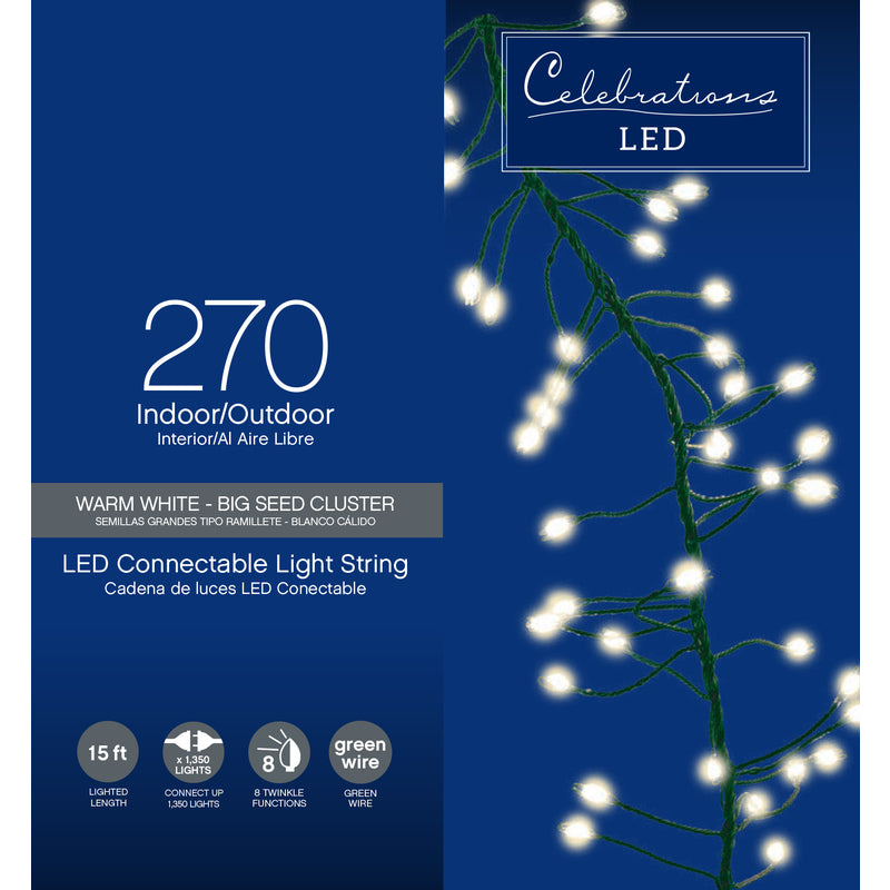 CELEBRATIONS - Celebrations LED Micro Dot/Fairy Clear/Warm White 270 ct String Christmas Lights 15 ft.