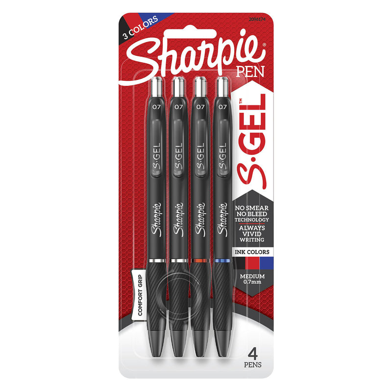 SHARPIE - Sharpie S-Gel Assorted Retractable Gel Pen 4 pk - Case of 6