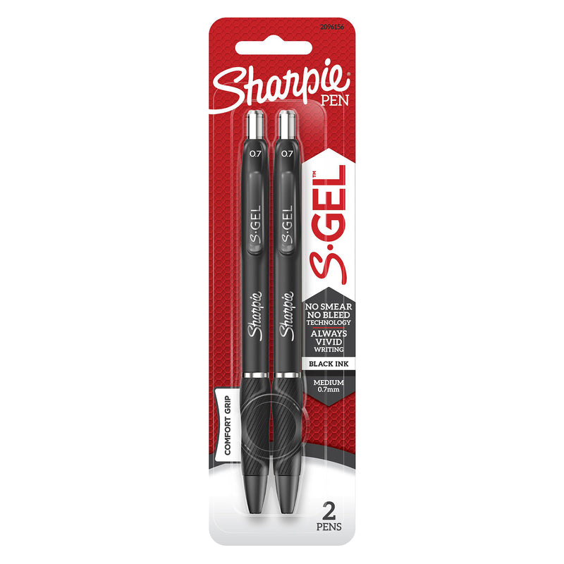 SHARPIE - Sharpie S-Gel Black Retractable Gel Pen 2 pk - Case of 6