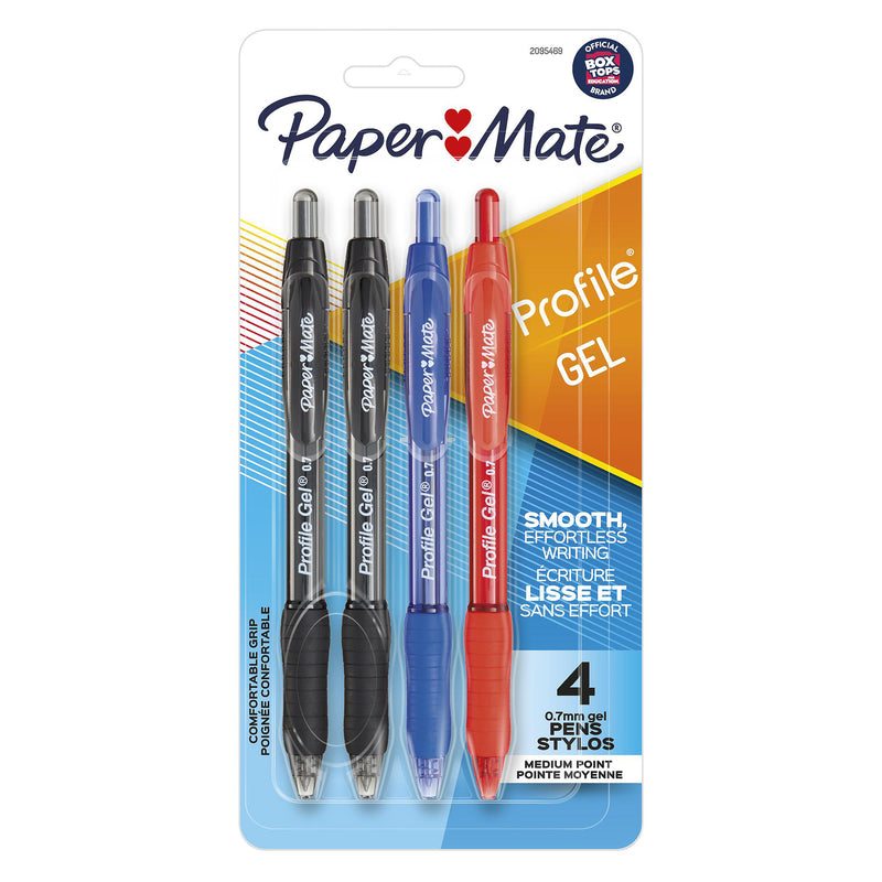 PAPER MATE - Paper Mate Profile Gel Assorted Retractable Gel Pen 4 pk
