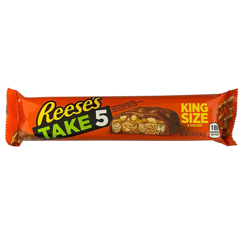 HERSHEY'S - Hershey's Reese's Take 5 Caramel, Chocolate, Pretzels, Peanut Butter and Peanut Candy Bar 2.25 oz - Case of 18