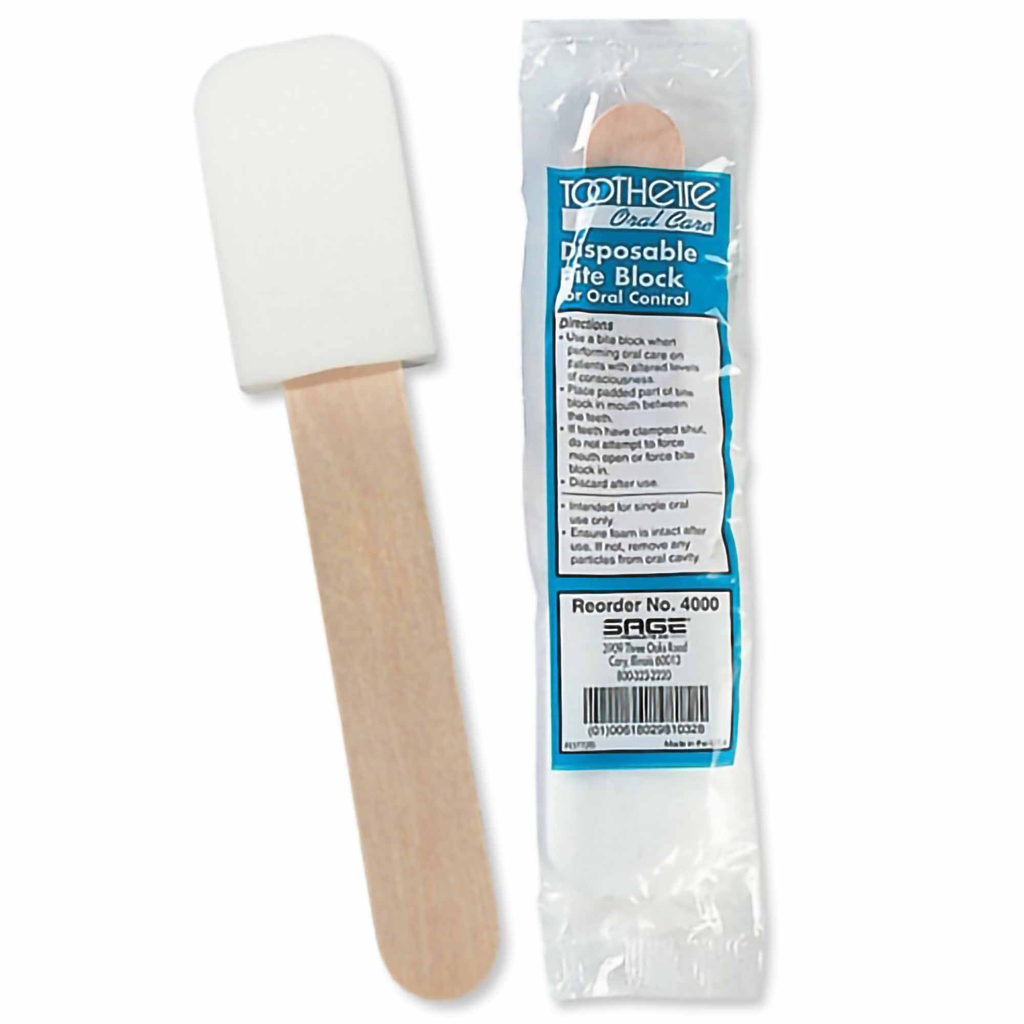 Sage Products - Toothette® Bite Block / Tongue Depressor Plastic Disposable [1/EA]