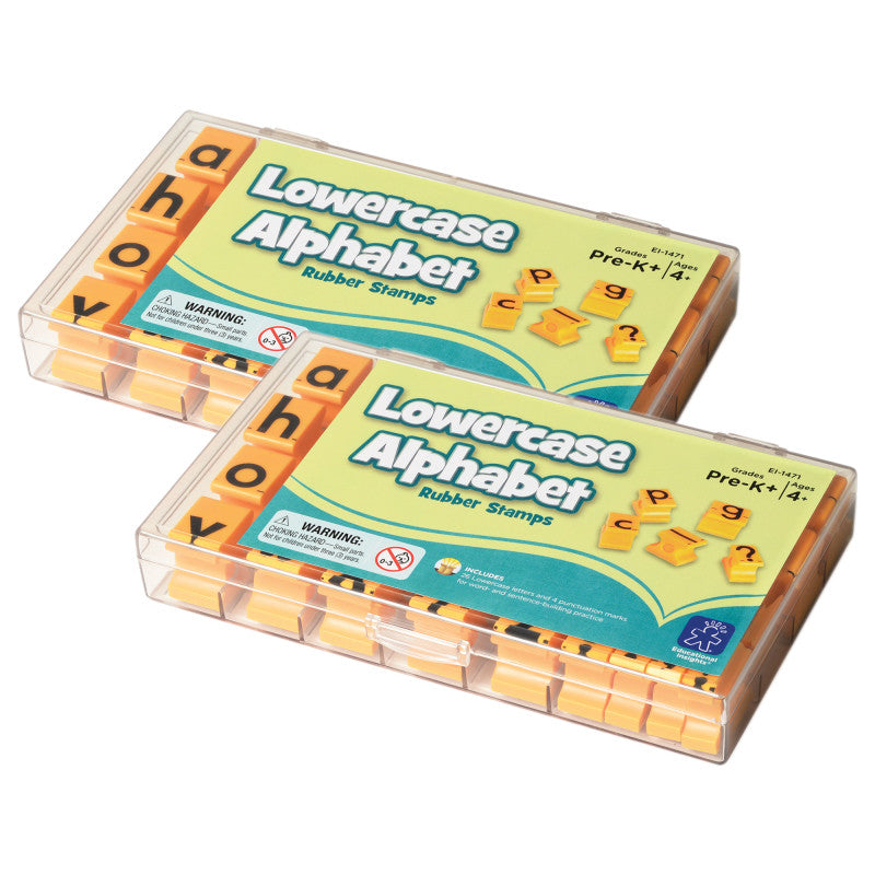 EDUCATIONAL INSIGHTS - Alphabet Rubber Stamps, Lowercase, 5/8", 30 Per Set, 2 Sets