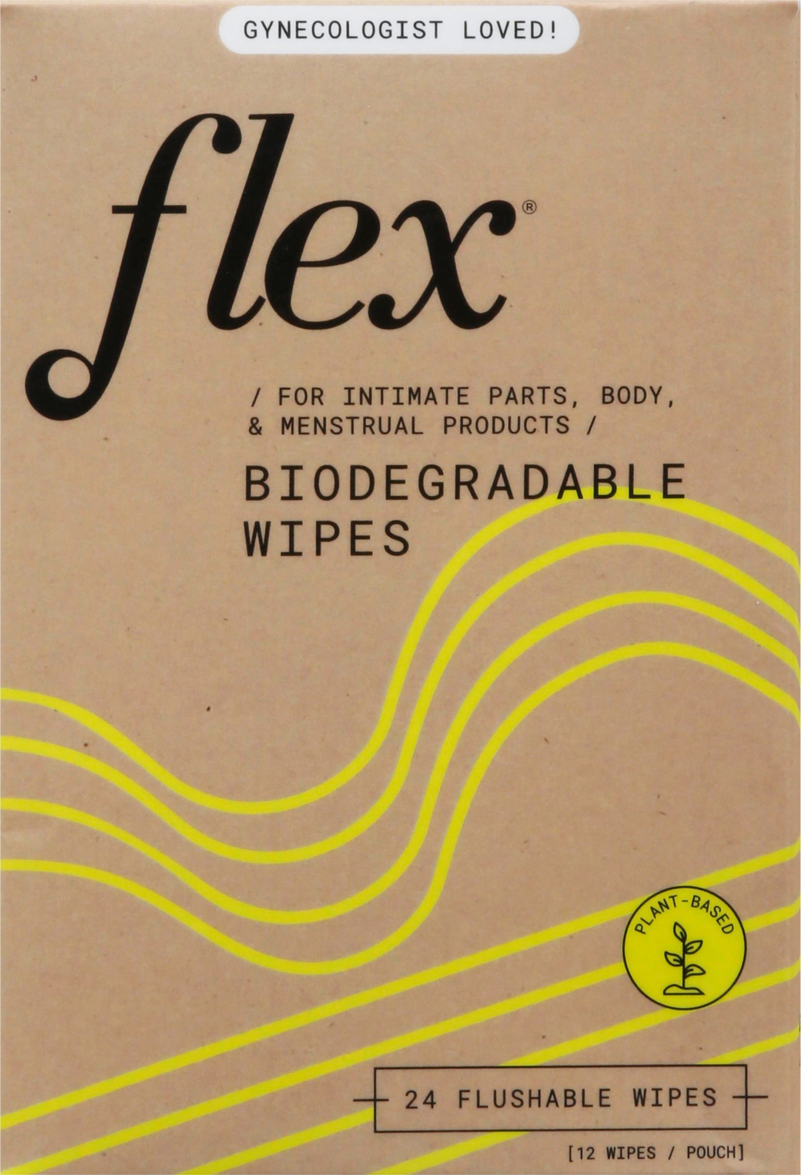 Flex Biodegradable Wipes 24 ea - Case of 3