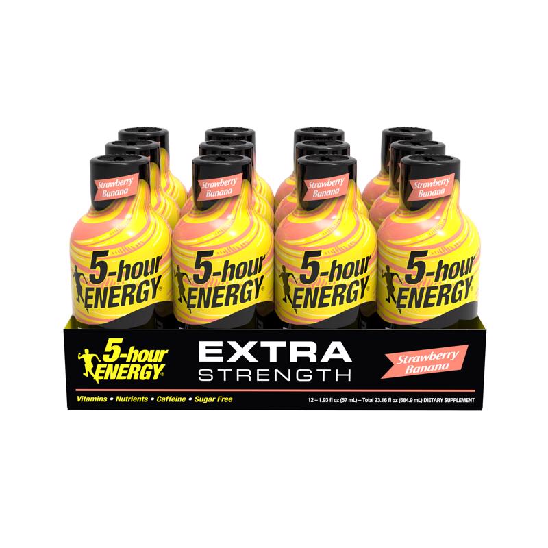 5-HOUR ENERGY - 5-hour Energy Extra Strength Sugar Free Strawberry/Banana Energy Shot 1.93 oz - Case of 12